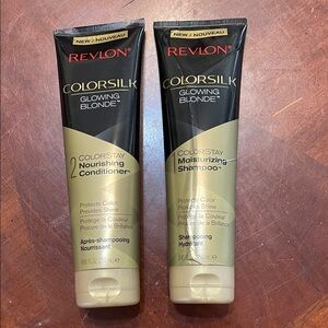 Revlon ColorSilk Glowing Blonde Hair Care Duo - Black and Gold
